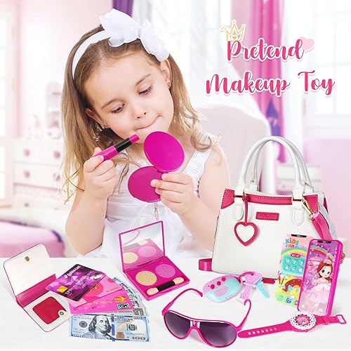 Vista 19 de Shemira Bolso de juego para niñas pequeñas, juguetes de princesa para niñas de 3, 4, 5, 6, 7, 8 años, regalo de Navidad y cumpleaños, bolso