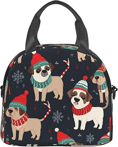 Miniatura 8 de Bolsa de almuerzo para perros con texto en inglés "Merry Christmas", bolsa de almuerzo impermeable para mujer