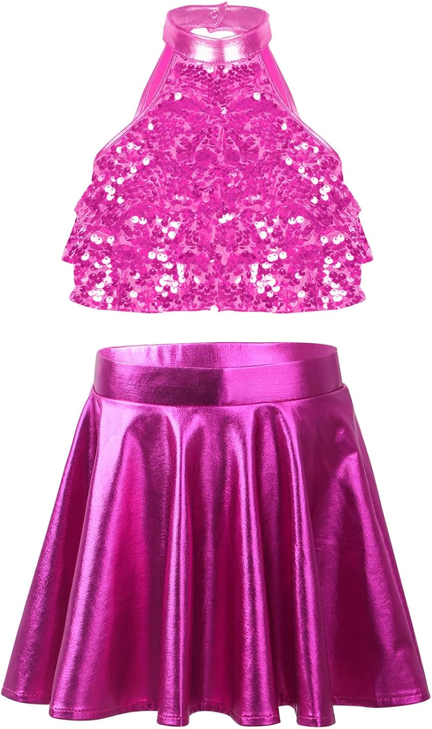 Modern Dance Set for Girls Hip Hop Clothes Jazz Latin Ballroom Dancewear 2 Piece Cheerleading Uniform