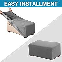 Vista 5 de Flamingo P 1 pieza de funda elástica para banco otomano, taburete de almacenamiento plegable, protector de muebles, funda rectangular suave