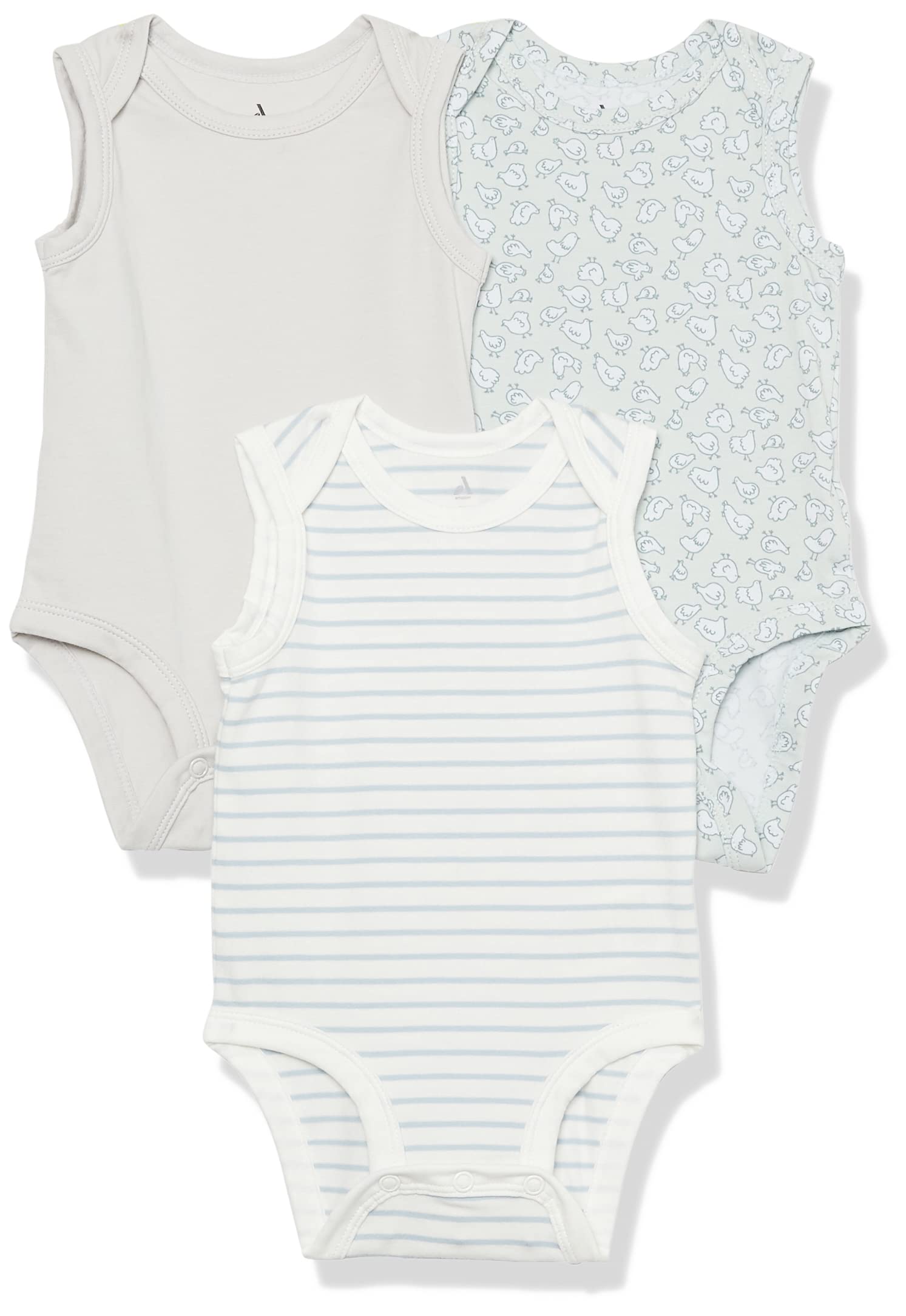 Amazon Essentials Unisex Babies' Cotton Stretch Jersey Sleeveless Bodysuit (Previously Amazon Aware), Pack of 3