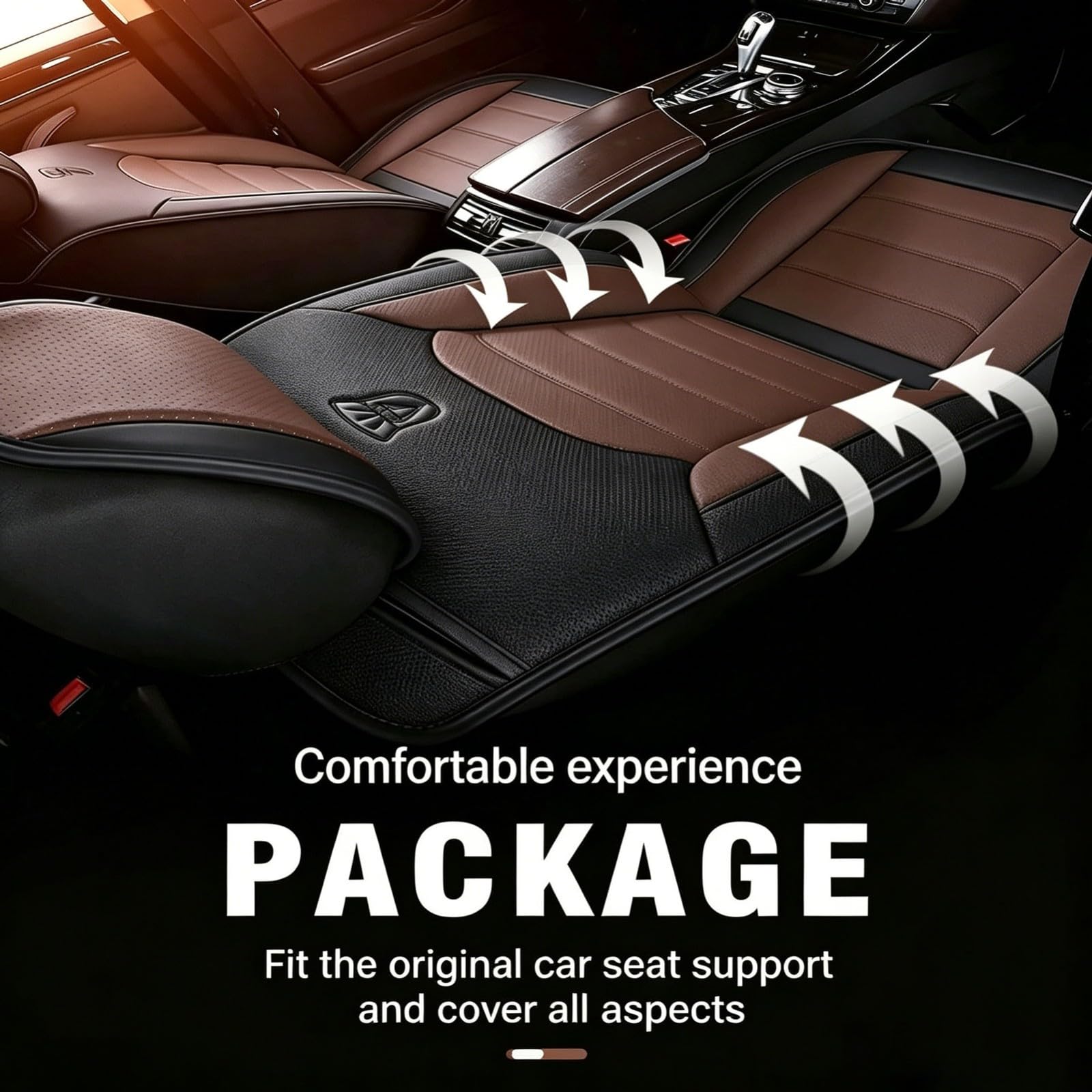 Housse Siege Voiture pour Peugeot 5008 Cuir Imperméable Universelles 5 Places Set Complet Compatibles Airbag Ensemble Coussins Protection pour Sièges Avant Arrière