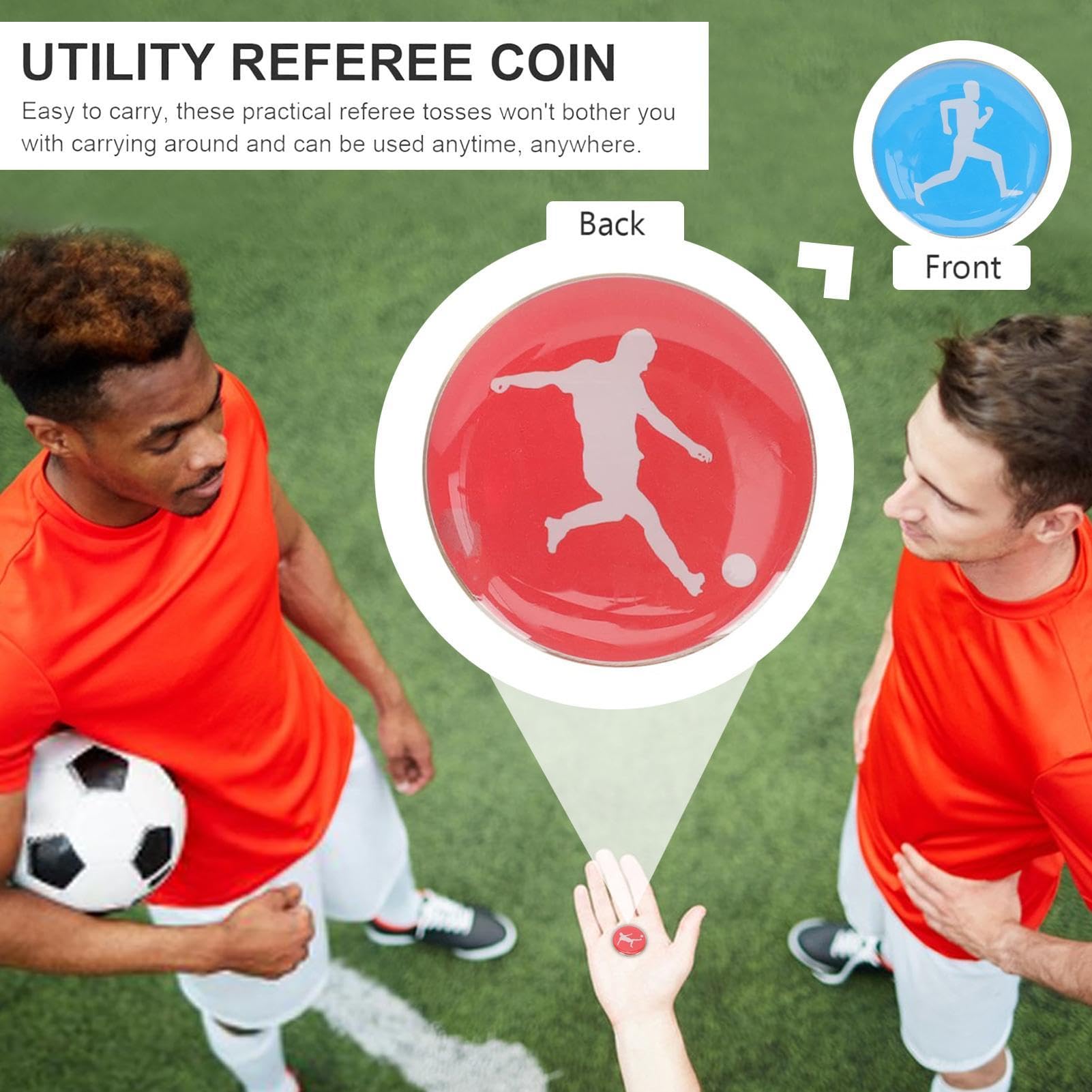 Générique Referee Coin, Sports Toss, Metal Soccer, piłka nożna z podwójnymi bokami, boki do meczów tenisowych i treningów, złote stemplowanie, około 3,5 x 0,5 cm