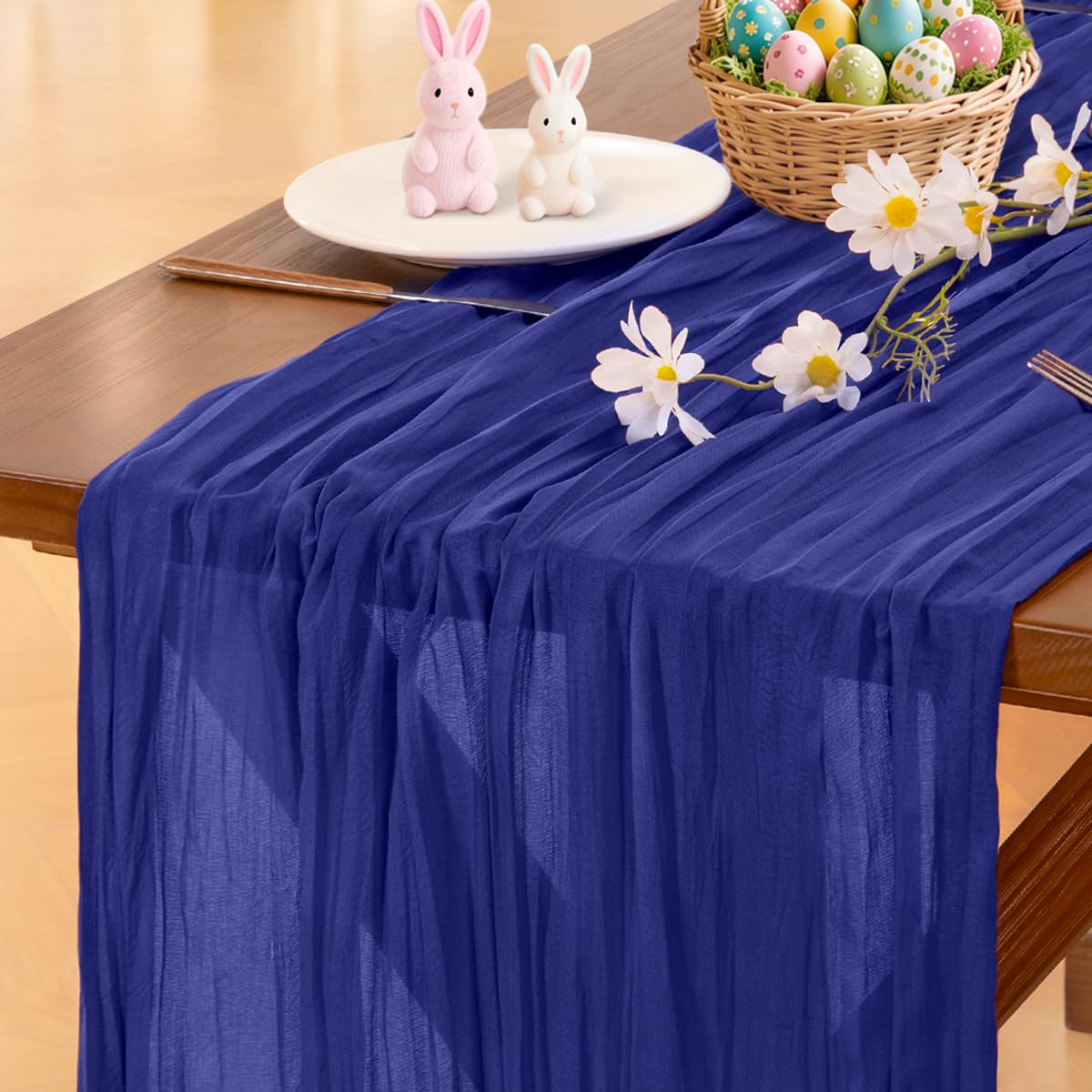 Socomi Beige Cheesecloth Table Runner Easter Spring Boho Rustic Gauze 120 inch 10FT Cheese Cloth Runner for Wedding Party Baby Shower Birthday Home Decor Holiday Decorations — view 45
