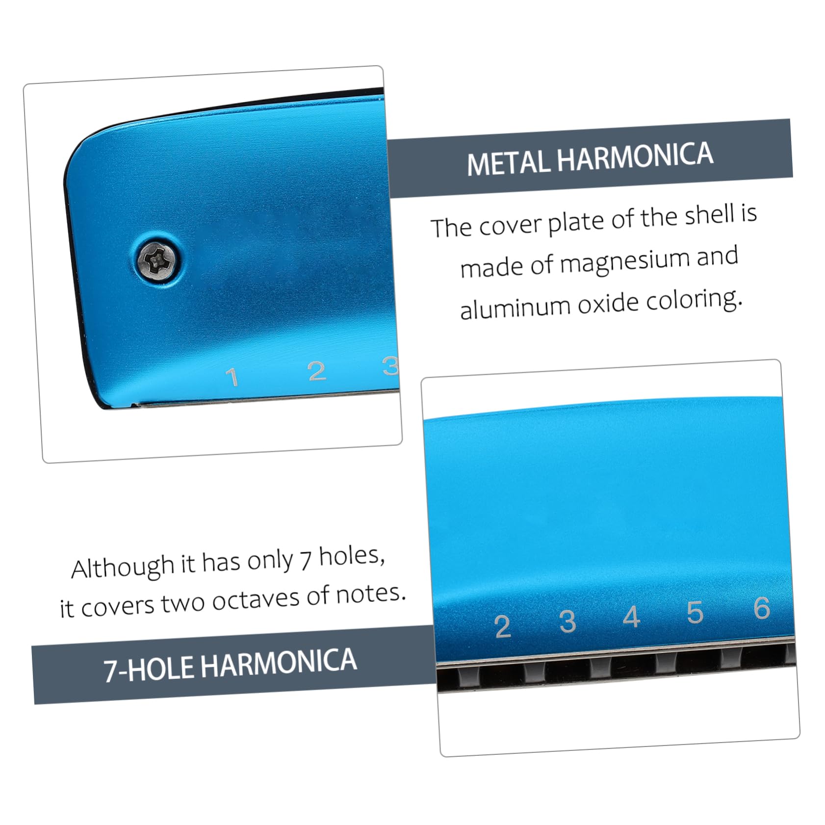 Sosoport 1pc Diatonic Harmonica Key C Portable Music Instrument for Beginners and Students Compact and Elegant Design for Musicians Six Color Options