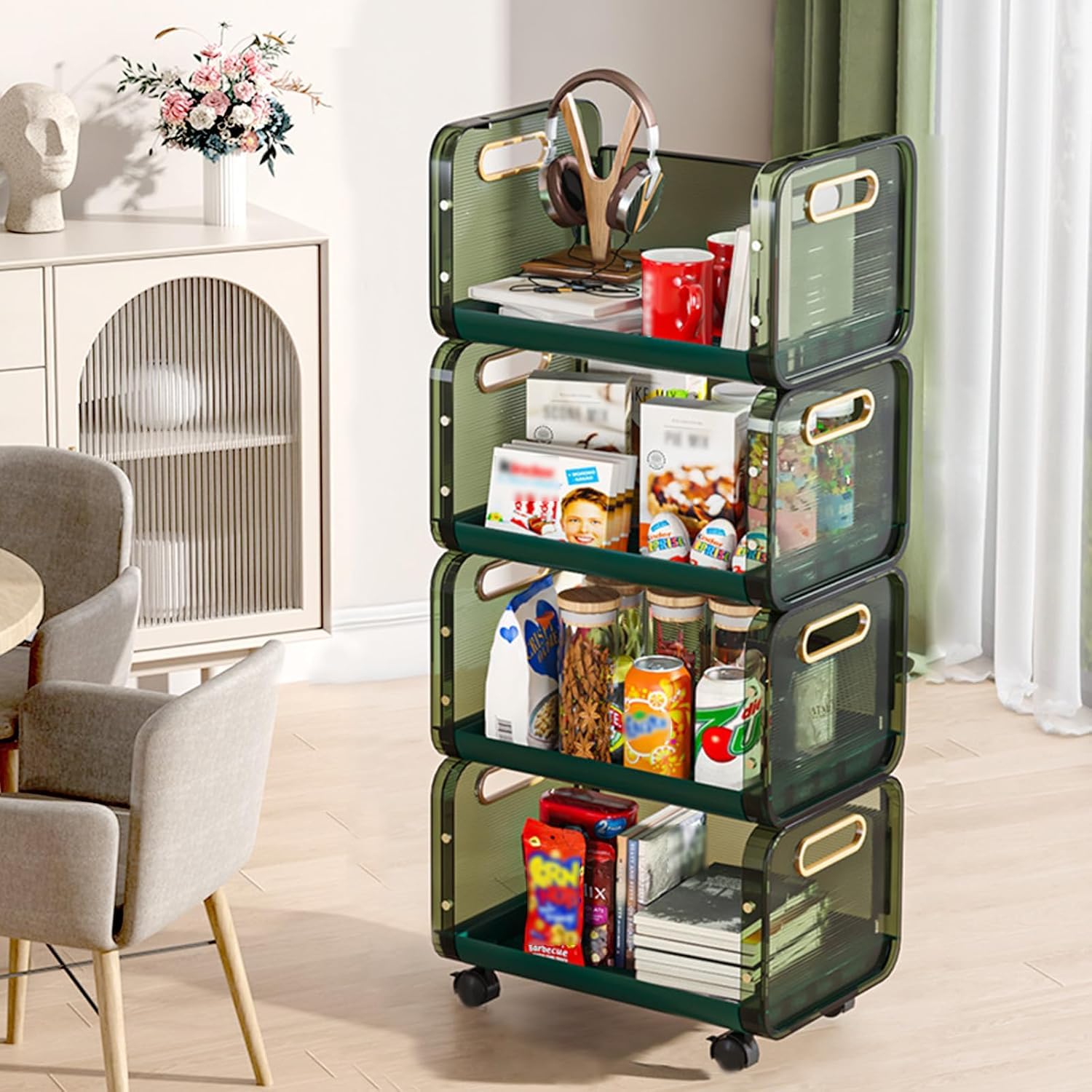 Carrito de almacenamiento con ruedas, armario Estrecho multicapa de 1 y 5 niveles, estante de cocina y baño con ruedas, estantes móviles, carrito de almacenamiento, Carri