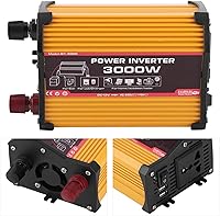 Vista 9 de Inversor de corriente para automóvil de 3000 W, convertidor de corriente CC 12 V a 110 V CA, inversor de onda sinusoidal modificada, adaptador