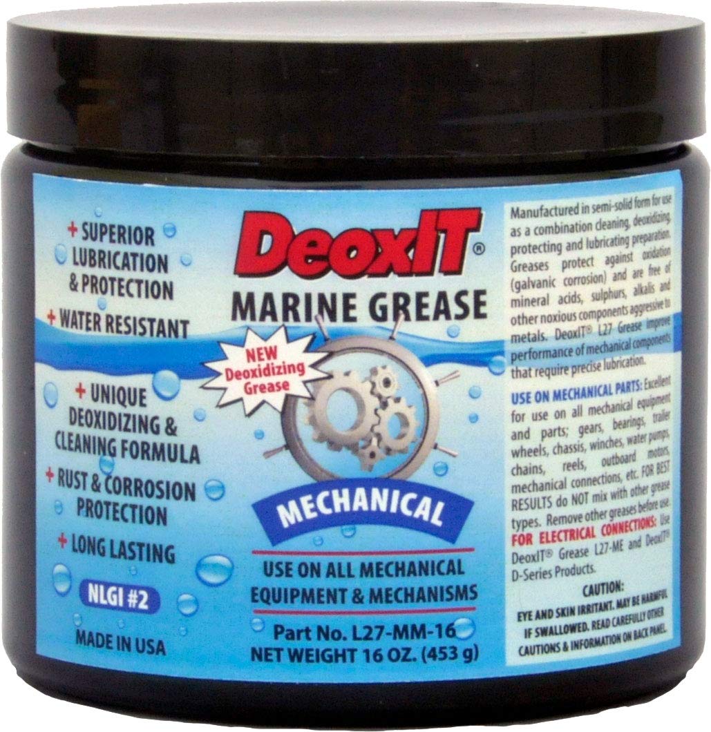 CAIG LABORATORIESDeoxIT L27-MM-16, Mechanical Marine Lithium Grease with Cleaner/Deoxidizer, No Particles, 453 g Jar, Pack of 1