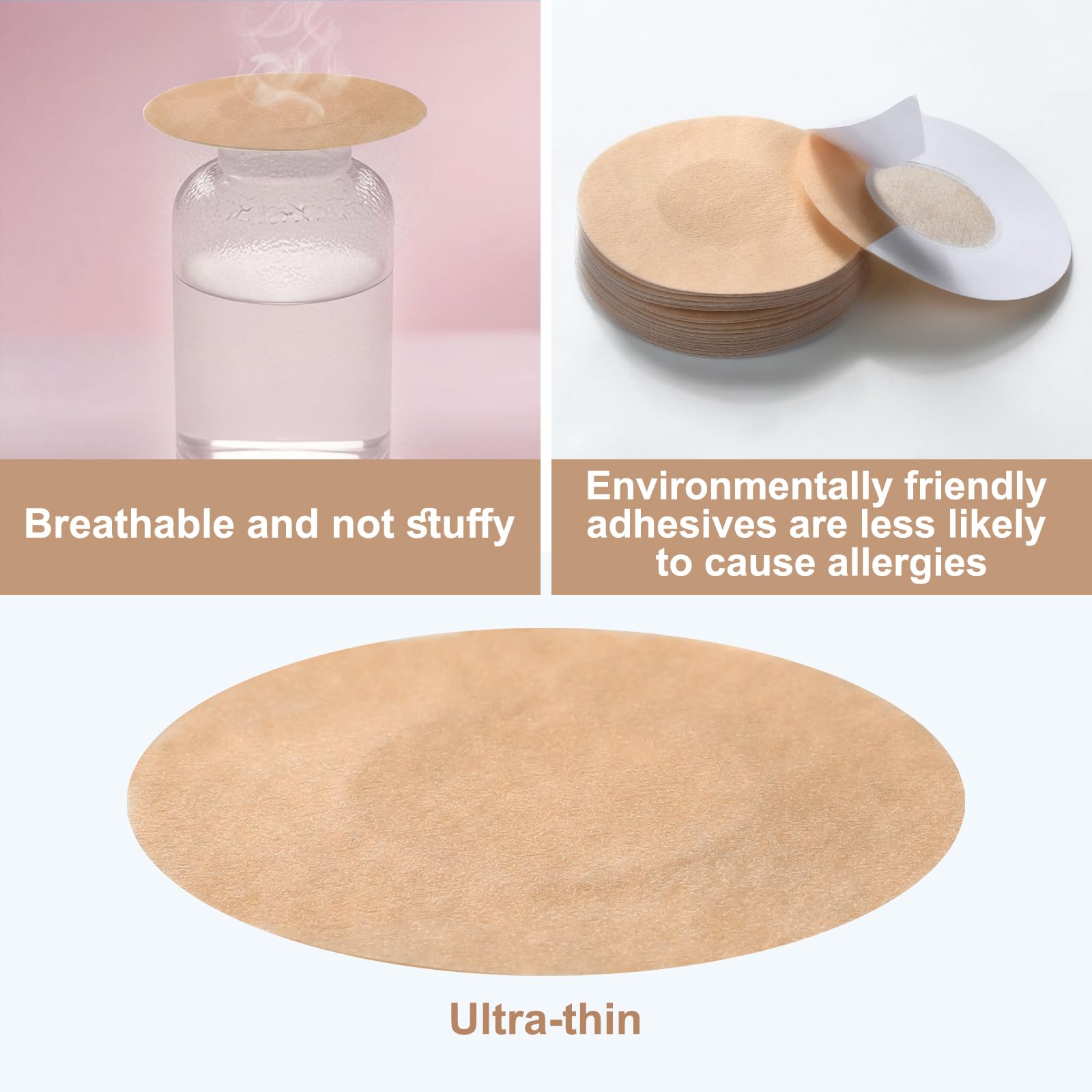 Shinymoon 40 Pcs 4 Inch Precut Trans FTM Chest Binding Tape with 40 Pcs Nipple Covers Extra Wide Chest Binding Tape for FTM Transgender