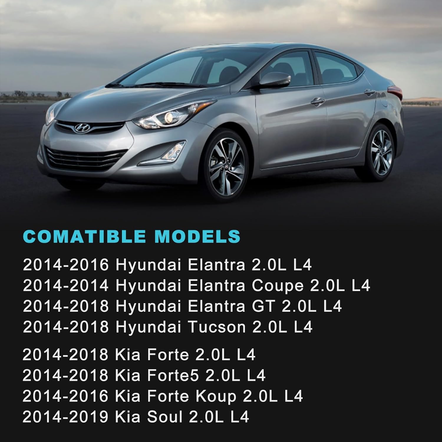 230412E210 4pcs Engine Piston & Rings Set, Compatible with 2014-2019 Hyundai Elantra GT Tucson, Kia Soul Forte Koup Forte5