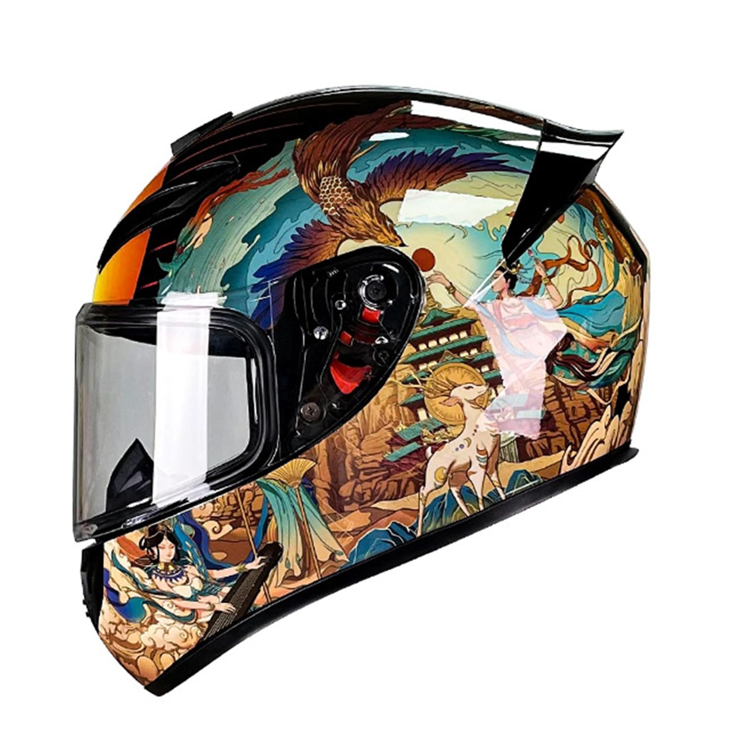 Casco Moto Integrale, Omologato ECE con Visiera Parasole Leggero Caschi Integrali Moto per Uomo e Donna Casco Modulare Casco Moto