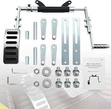 Universal Left Foot Accelerator Pedal, Assist for Handicap Disabled Injured Stroke Drivers, Removable and Adjustable Design Compatible with Most Automatic Vehicle Models
