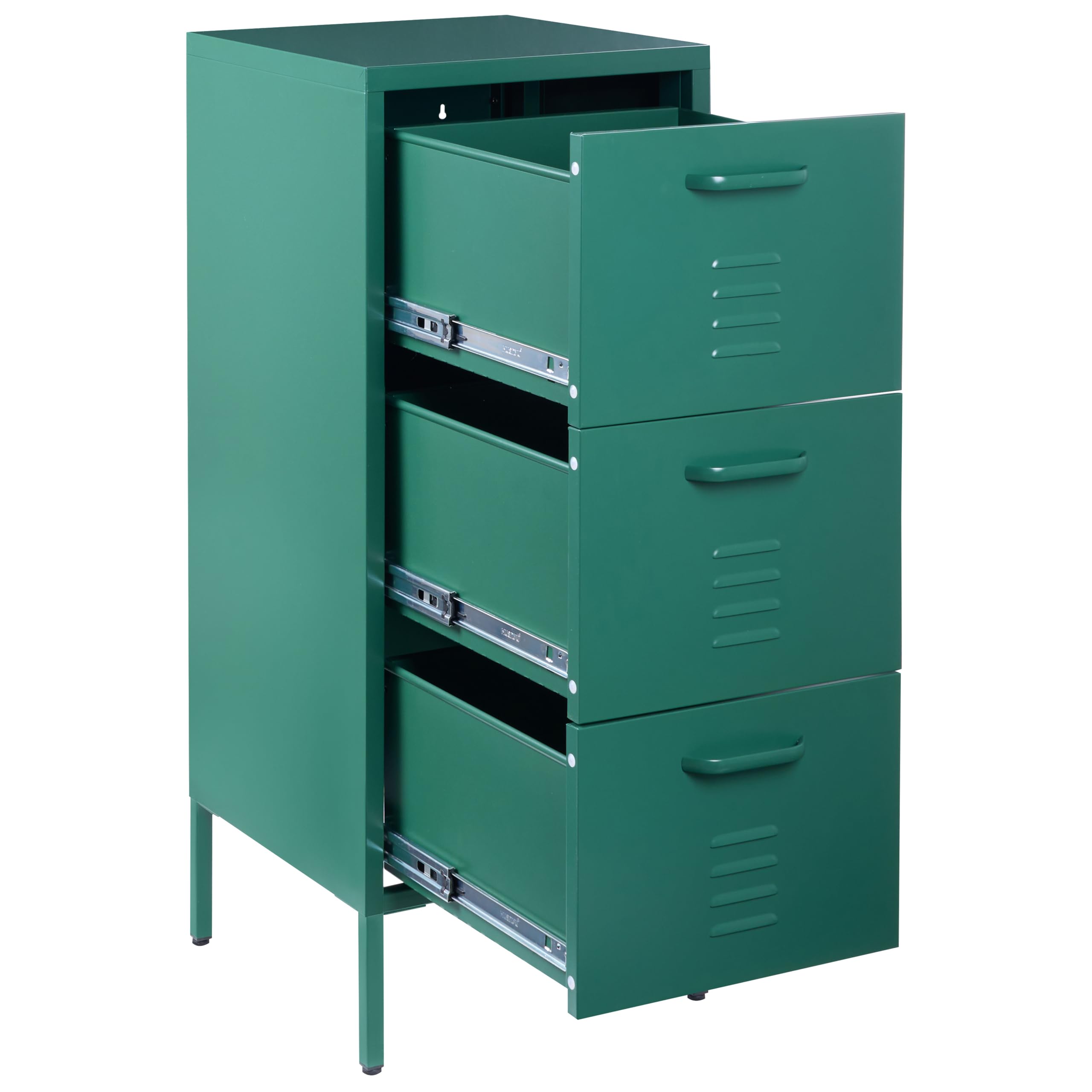 Armario de metal verde oscuro 3 cajones almacenaje oficina en casa Wostok