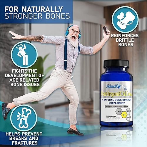 Miniatura 10 de Osteorganical Plus - Base vegetal orgánica de suplemento de calcio con vitamina D3, k2, glicinato de magnesio y manganeso (360 unidades) Paquete de