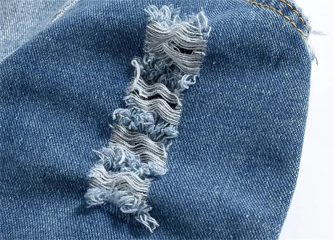 Gilet da uomo in denim strappato senza maniche giacca di jeans gilet da uomo gilet in cotone West Cowboy Hip Hop Rivet Streetwear