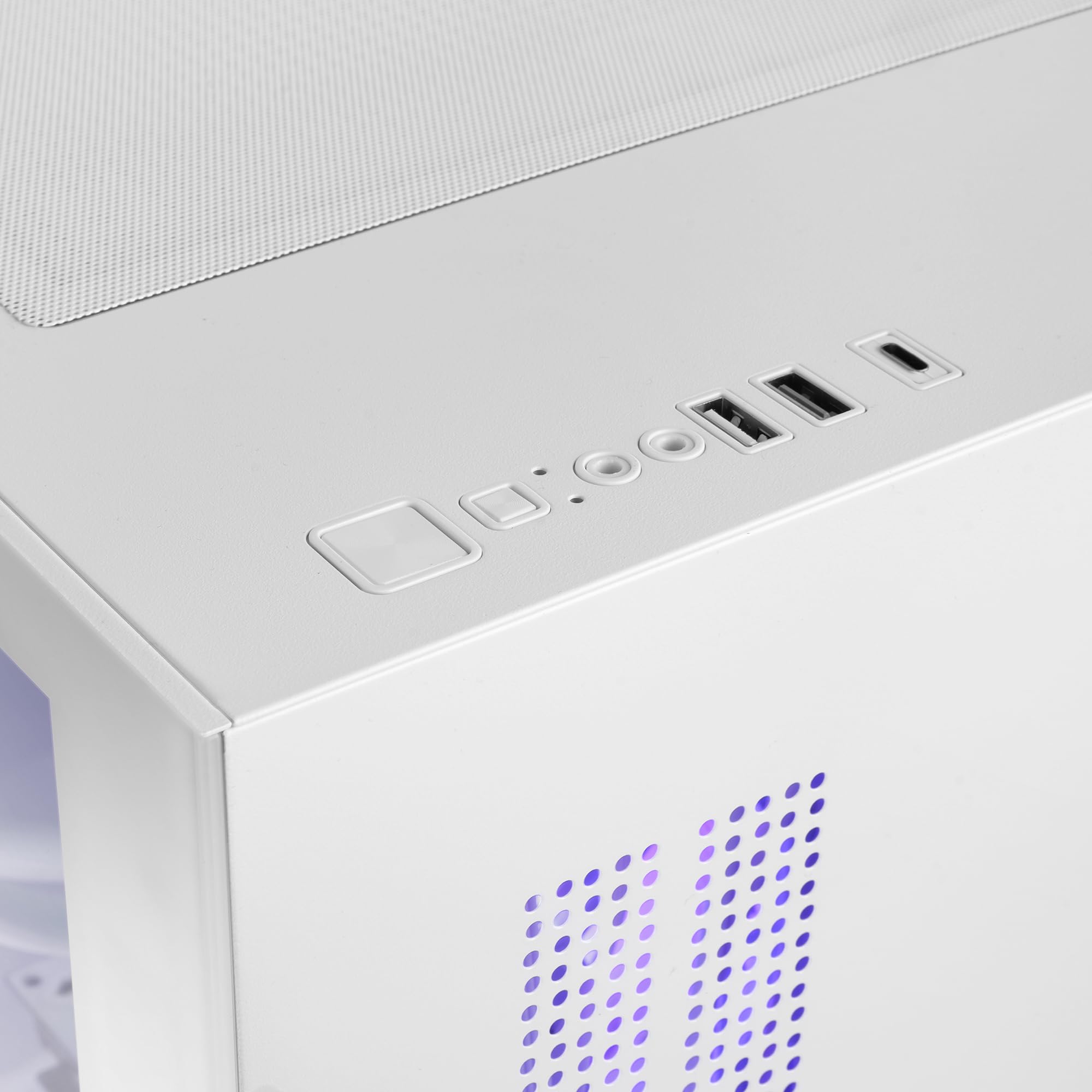 Mars Gaming MC-VIEW3, Caja PC MicroATX, Cristal Templado Panorámico, 3X Ventiladores ARGB 120mm, Doble Cámara, Soporte Refrigeraciones Líquidas hasta 240mm, Minitorre Compacta con USB-C, Blanco