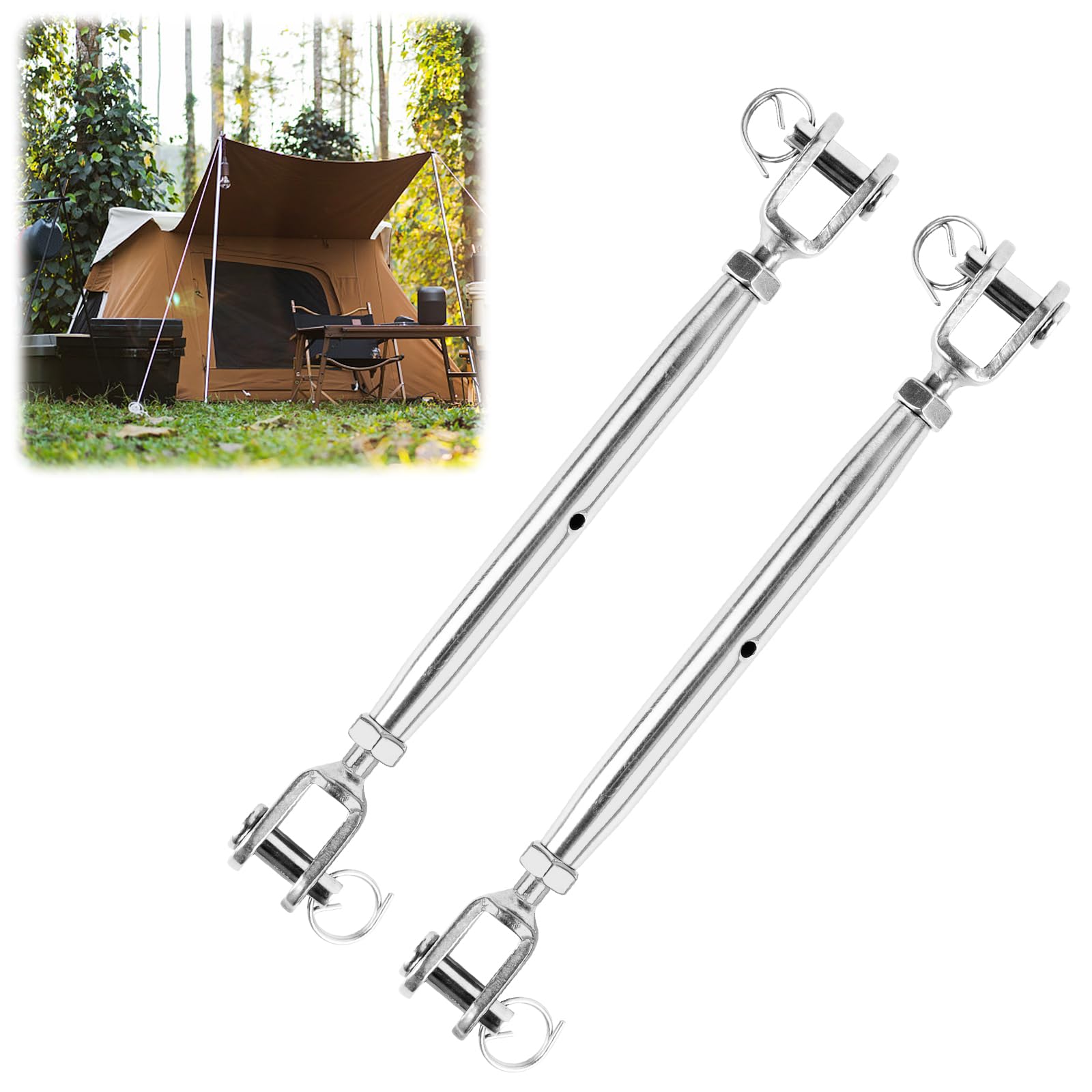 Jognee Medifier 2 szt. napinacz linowy M6 ze stali nierdzewnej, napinacz do wantów ze stali nierdzewnej M6 Stainless, zapięcie napinające Medifier do markiz żaglowych