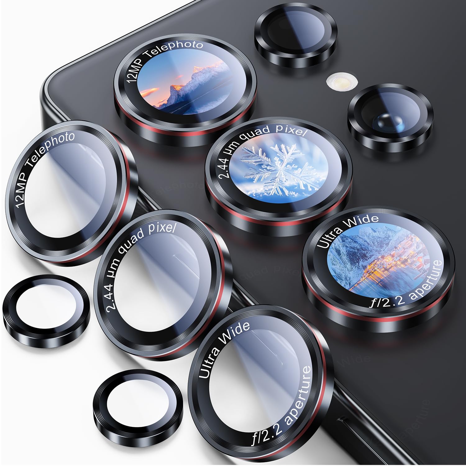 Uyiton for Samsung Galaxy S25 Ultra Camera Lens Protector, Unique Design