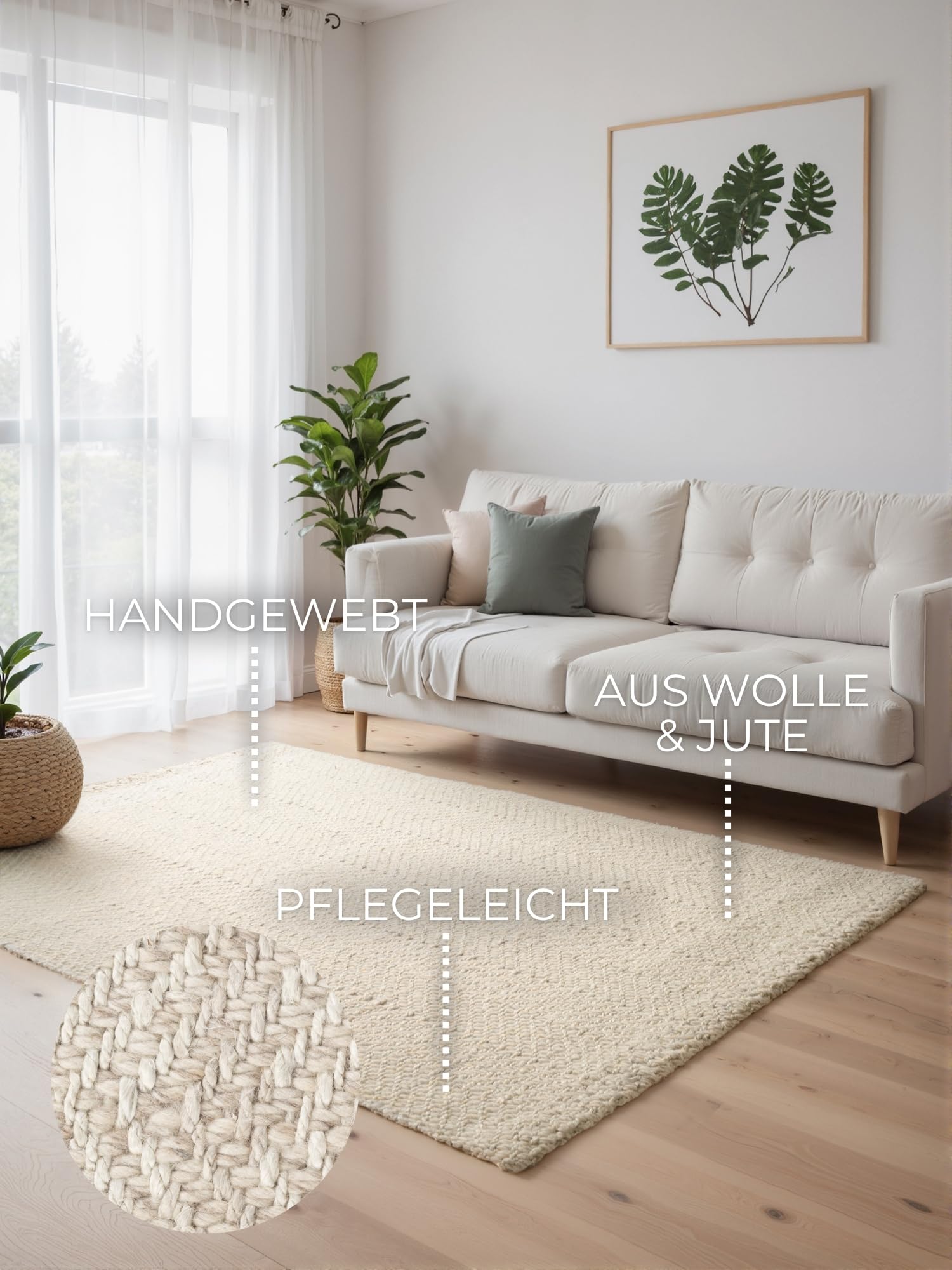 Elle Decoration Woll- & Jute Teppich Majoli