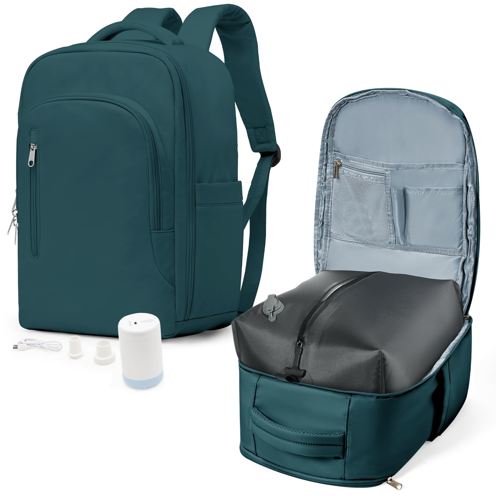 SZLX Zaino Ryanair 40x30x20 Sottovuoto con Pompa Zaino Ryanair 40x20x25 Donna Zaino da Viaggio Wizzair Bagaglio a Mano Uomo per Laptop da 14 Pollici Borse da Cabina 45x36x20 Easyjet con Porta Scarpe