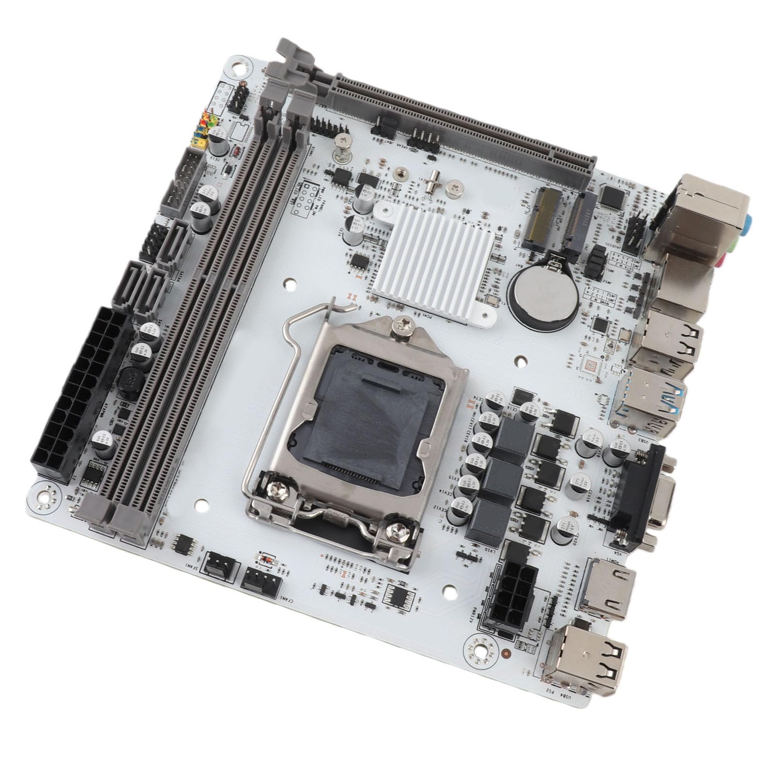 Yunseity Scheda Madre per Computer ITX per LGA1155, Supporta Processori Core I3 I5 I7 e E3 con Slot di Memoria DDR3, Slot M.2, Uscite HD e VGA, Porte USB 3.0