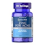 Zinc for Acne Skin Formula with Vitamins C, B-6, A, and E for Men and Women, Dietary Supplement for Clear Healthy Skin, Immune System, Cell Division and Growth Support, 100 Tablets