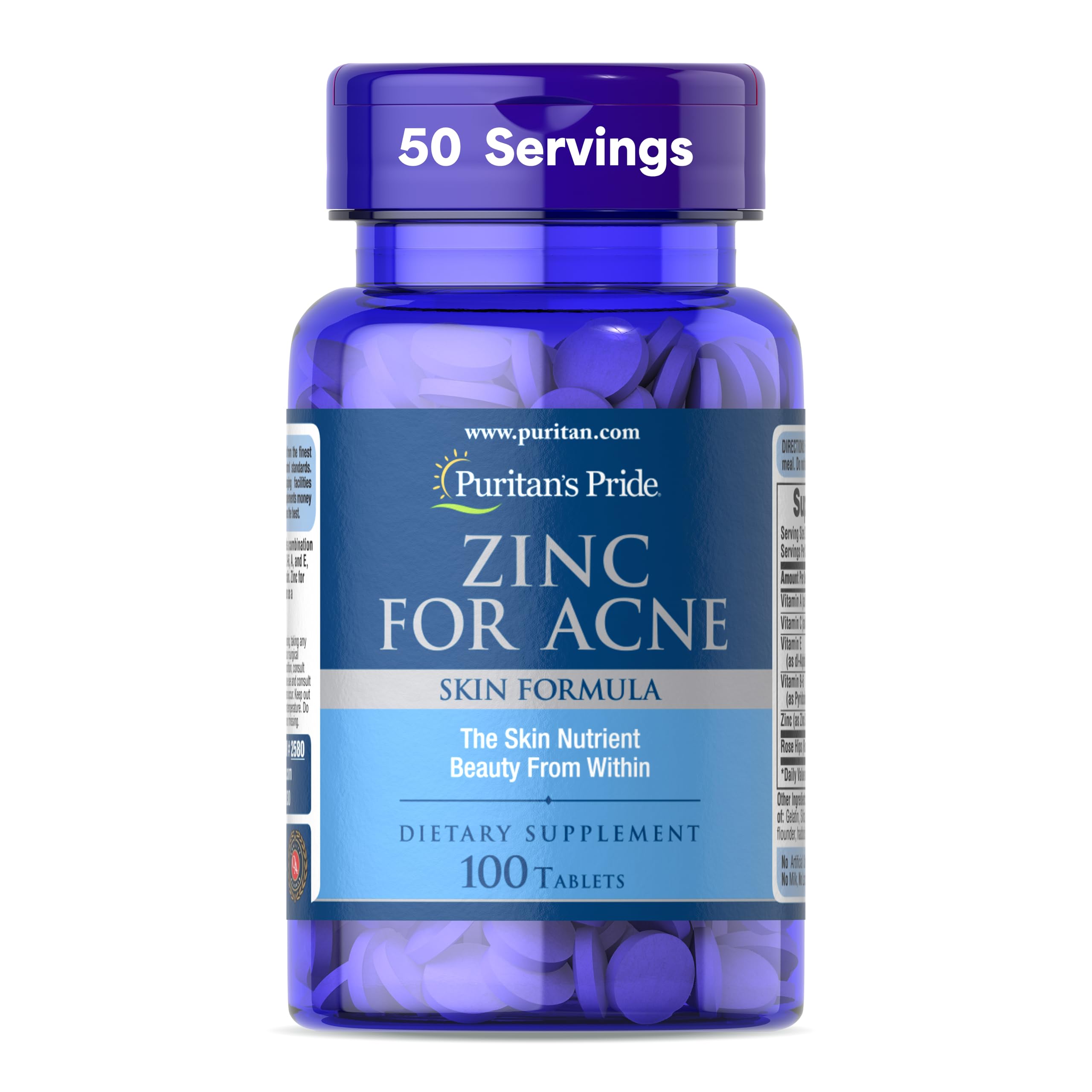 Puritan's Pride Zinc for Acne Mineral Supplement - 100'S