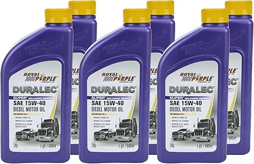 Royal Purple (06154-6PK API-Licensed Heavy Duty CJ-4 SAE 15W-40 Aceite Sintético de Motor de Alto Rendimiento - 1 Cuarto de Galón, (Caja de 6)