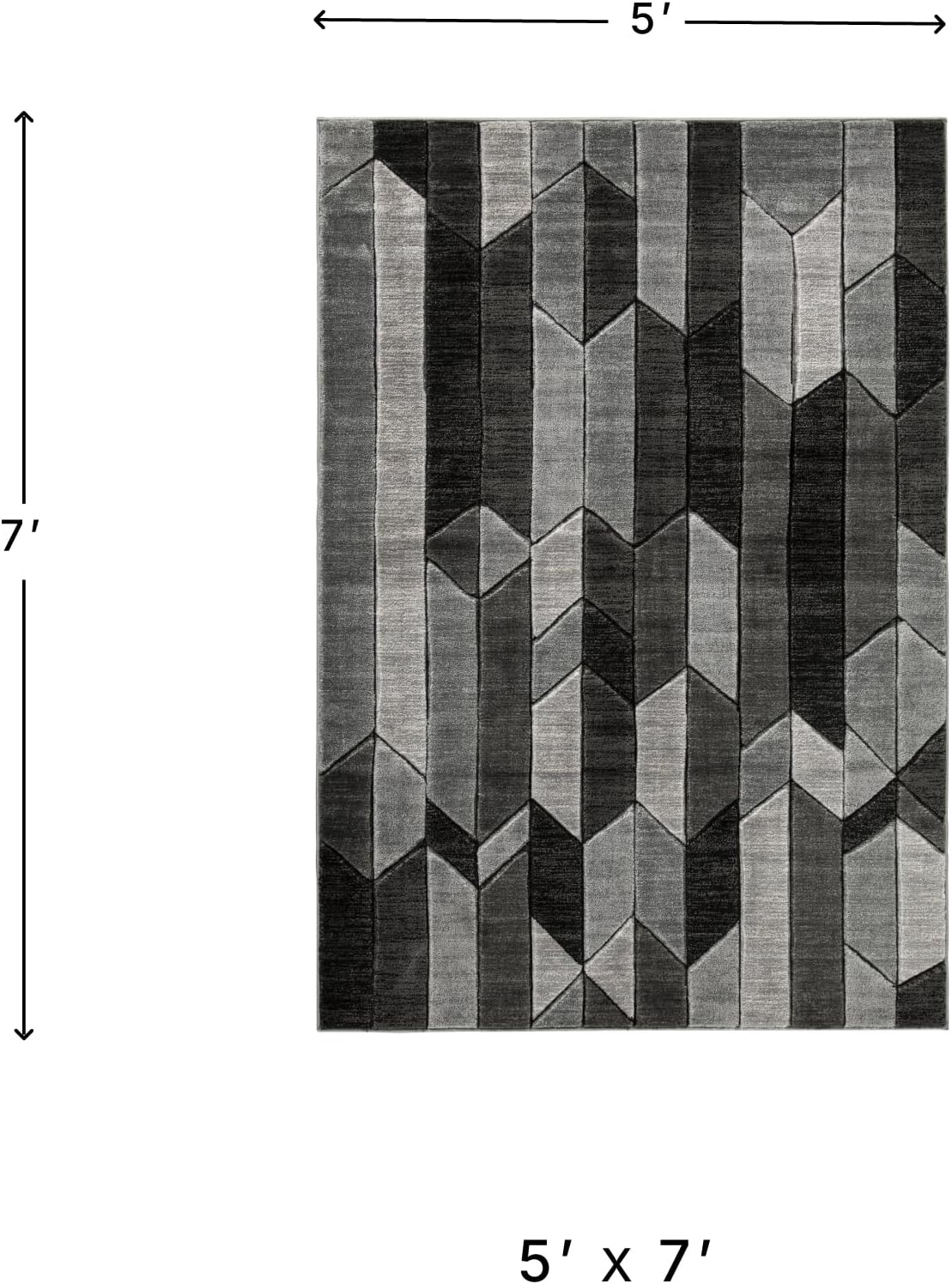 Signature Design by Ashley Chayse Urban 5 x 7 Medium Pile Rug with Hand Carved Detailing, Black & Gray