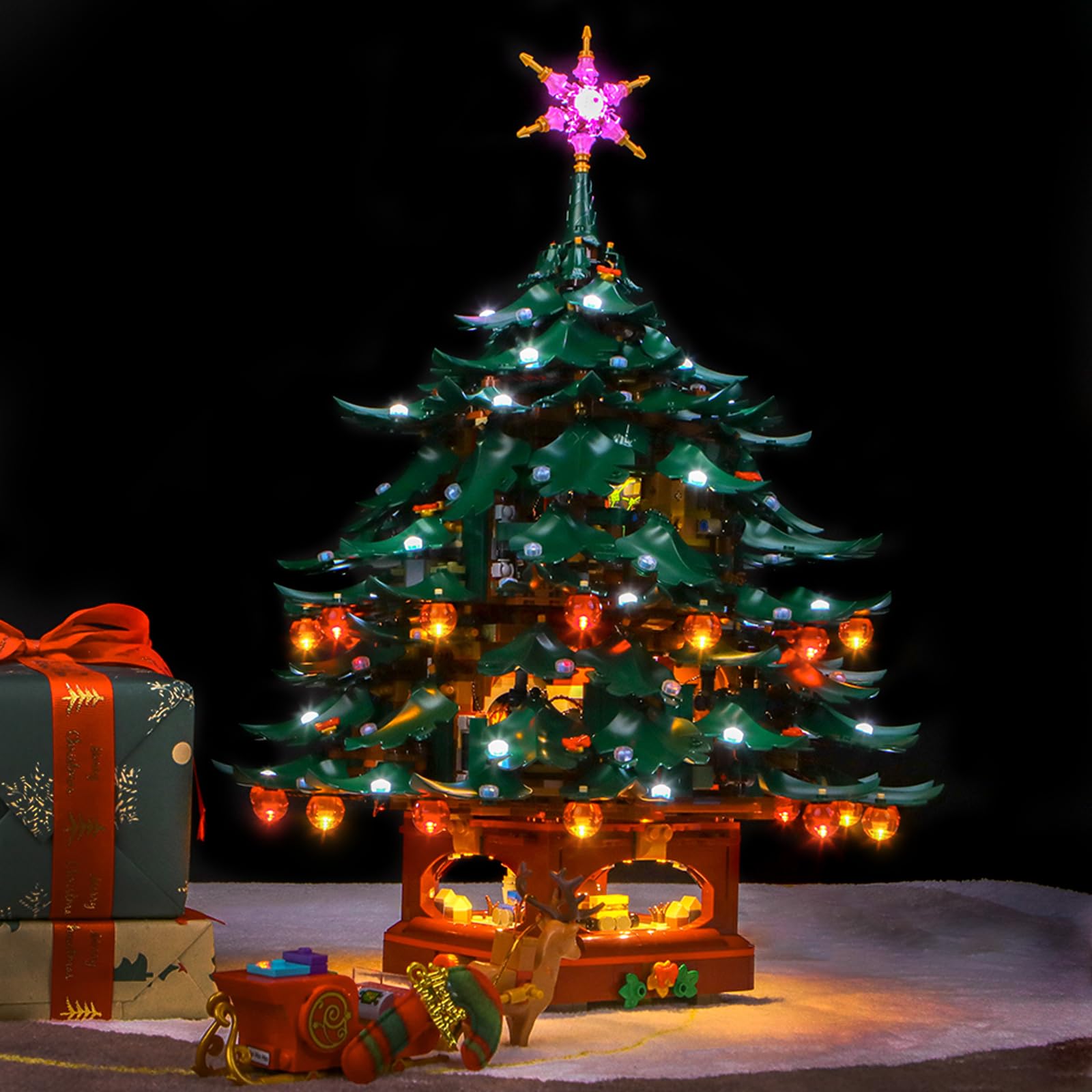 LocoLee RC Version Led Light Set Compatible with Lego 41843 Family Christmas Tree Decoration Led Decoration Lighting Kit Compatible with Lego 41843 Building Blocks Model,Only Lights Set,No Model - Image 3