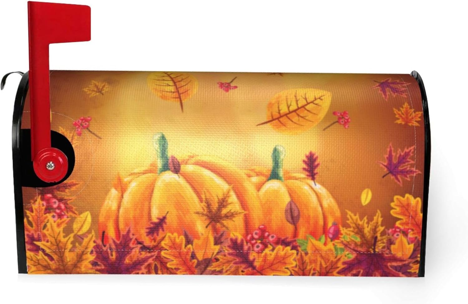 Fall Mailbox Covers Magnetic Pumpkin Leaf Thanksgivin Letter Post Box Cover Wrap Decoration Welcome Home Garden Outdoor Yard Outside Farmhouse Home Decor 21" Lx 18" W