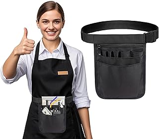 Waitress Apron with Pocket, Server Work Tools Waist Bag, Adjustable Utility Belt for Nurse, Hair Stylists