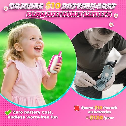 Miniatura 2 de Walkie Talkies recargables de juguetes para niñas juguetes de unicornio, walkie talkies para niños, paquete de 2 regalos de Navidad y cumpleaños