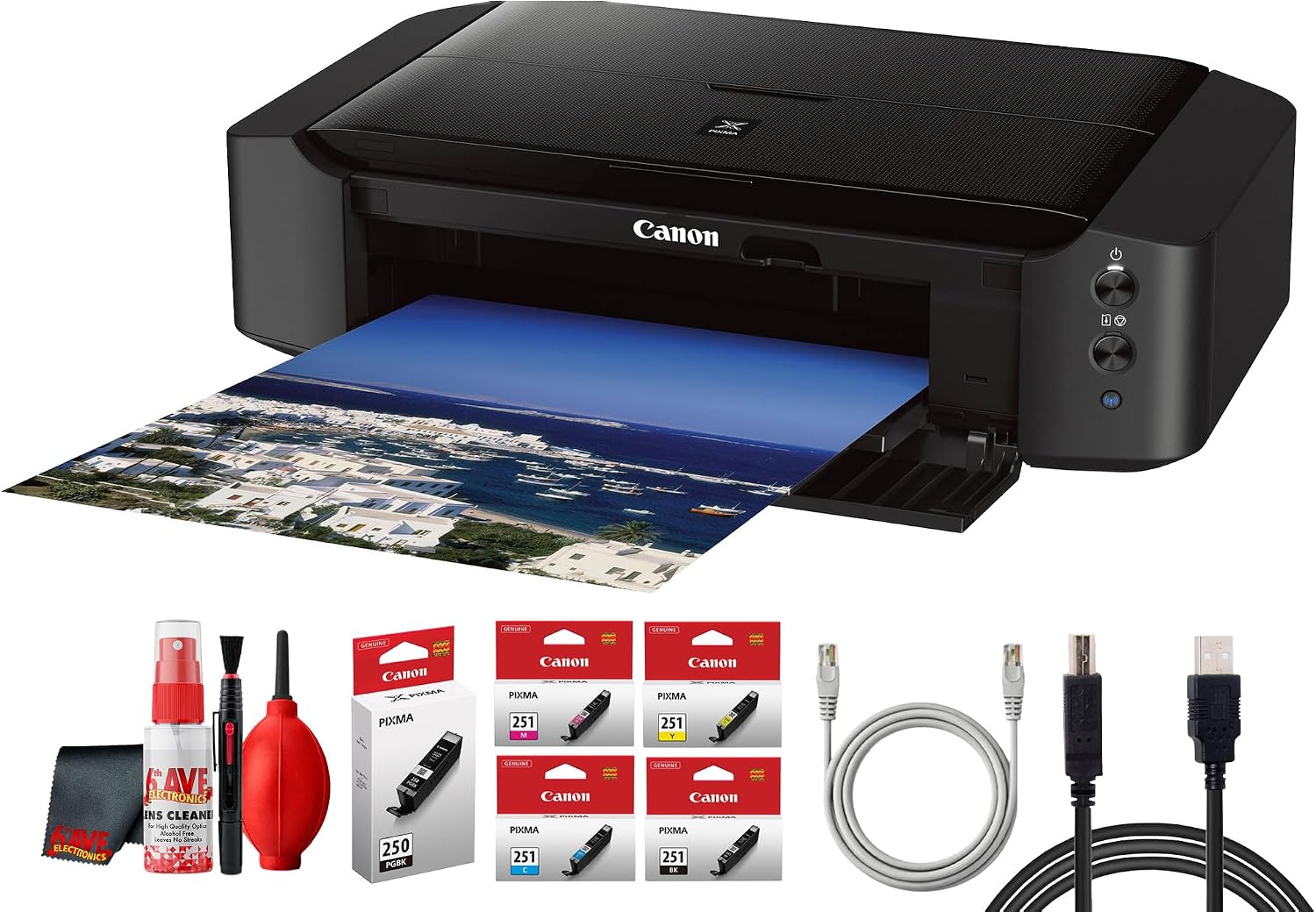 Canon PIXMA iP8720 Wireless Inkjet Photo Printer (8746B002) Bundle