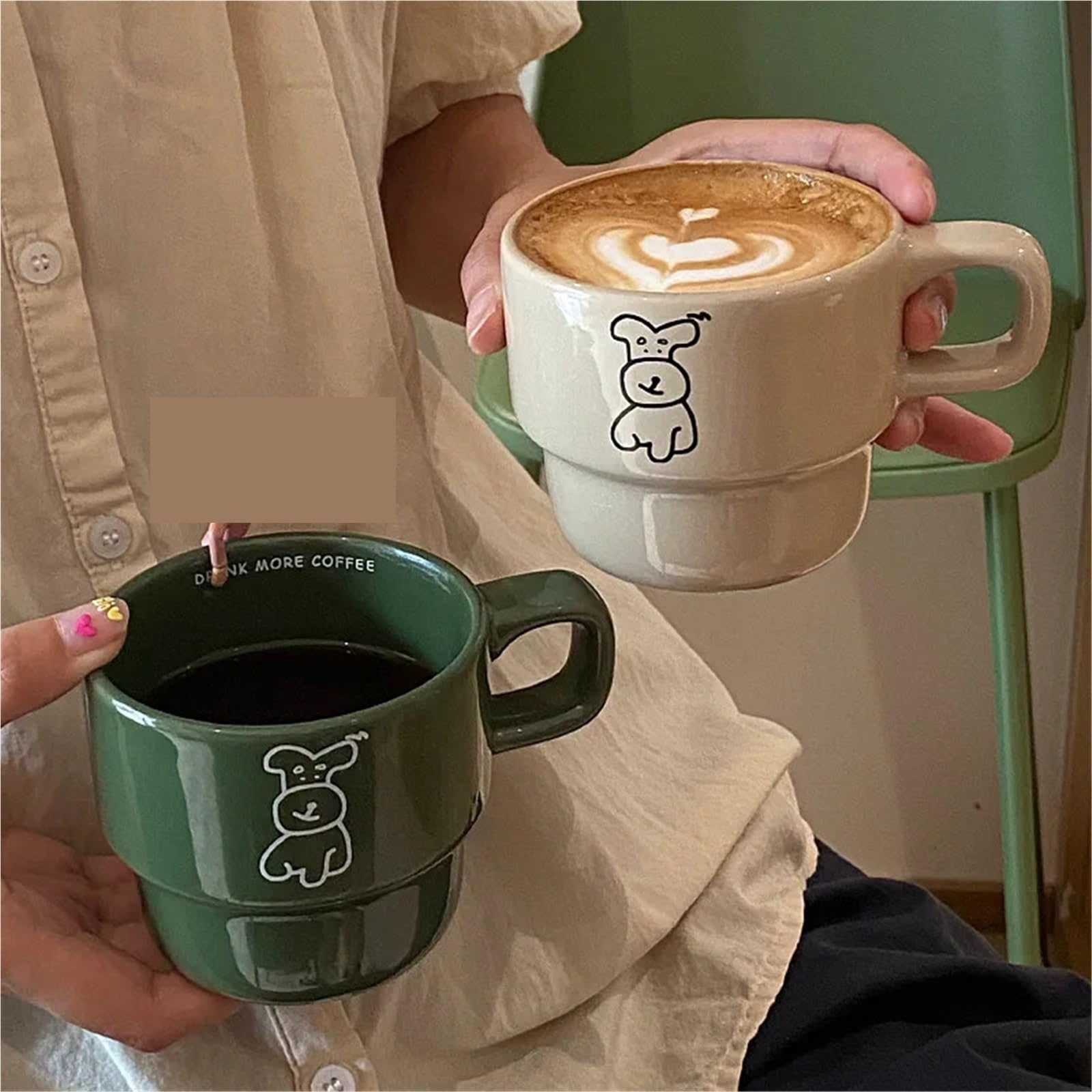 2 pezzi tazza di caffè for cani simpatico cartone animato al latte delicato for autunno e inverno in ceramica for coppia Per Coppie