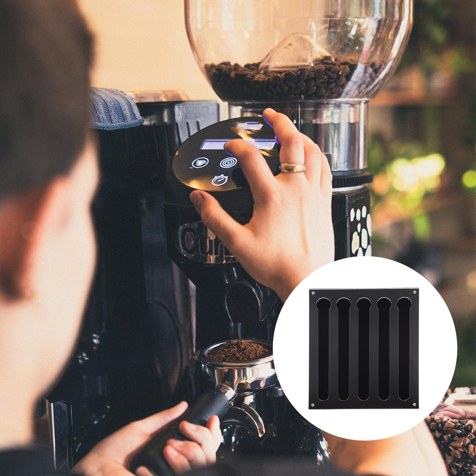 NUOBESTY Wandmontierter transparenter Kaffeekapselhalter aus Acryl platzsparender Haushalts Kaffeehalter für kompatible Kapseln praktisches Kaffeezubehör für Küche und Büro