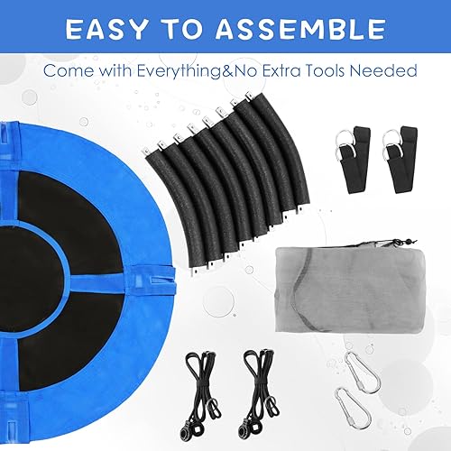 Miniatura 5 de Hotjump Platillo de árbol de 40 pulgadas para niños al aire libre con tienda de campaña, capacidad de peso de 600 libras, columpio redondo para