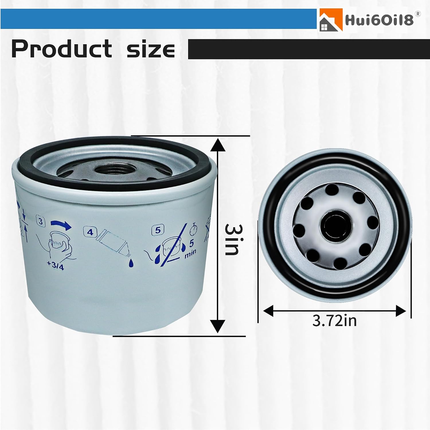 35-866340K01 Fuel Water Separator Replacement Compatible with GM 3.0L, 4.3L V6 with remote oil filter, 5.0L 305, 5.7L 350, and more (3pcs)