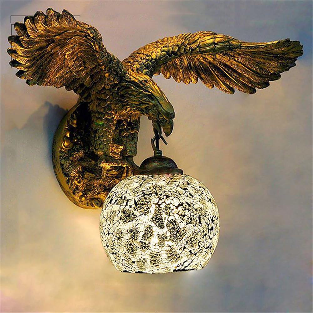 SXECAEPS Eagle Wall Lamp, Retro Creative LED Light for Living Room, Bedroom, Hallway, Bar, Cafe, Restaurant, Aisle Decoration
