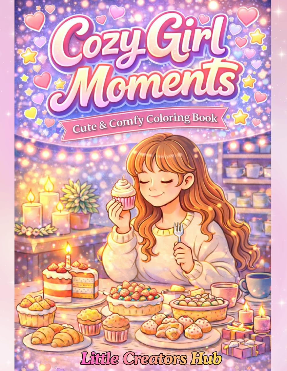 Cozy Girl Moments: Cute Cozy Coloring Book for Adults & Teens | Relaxing Aesthetic Girl Moments for Stress Relief, Mindfulness & Calm Creativity