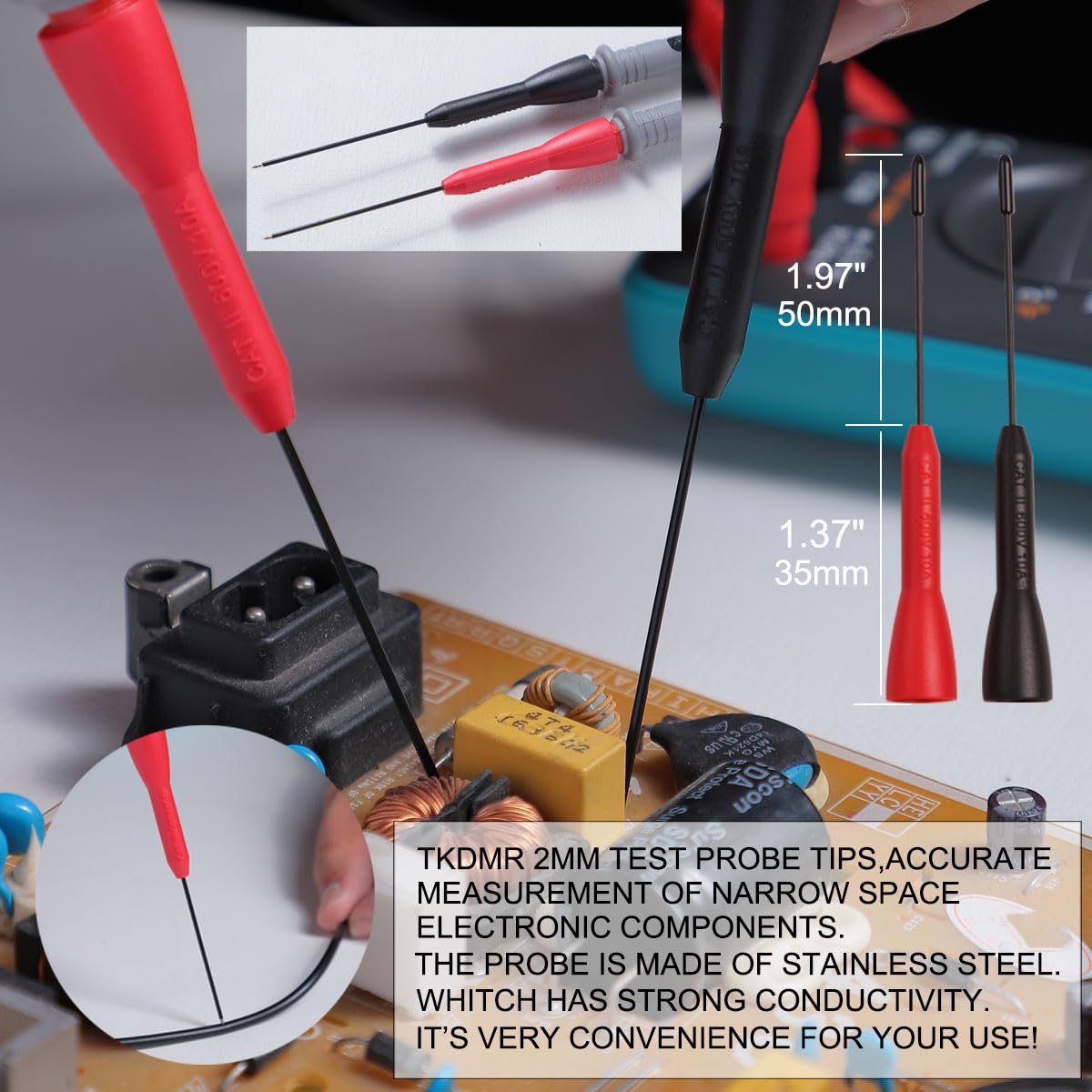 TKDMR 19-teiliges elektrisches Multimeter-Messleitungs-Set mit Krokodilklemmen, Testhaken, Testsonden, Leitung, professionell, 5 Farben, Überbrückungskabel-Set, 1000 V, 10 A, CAT.II