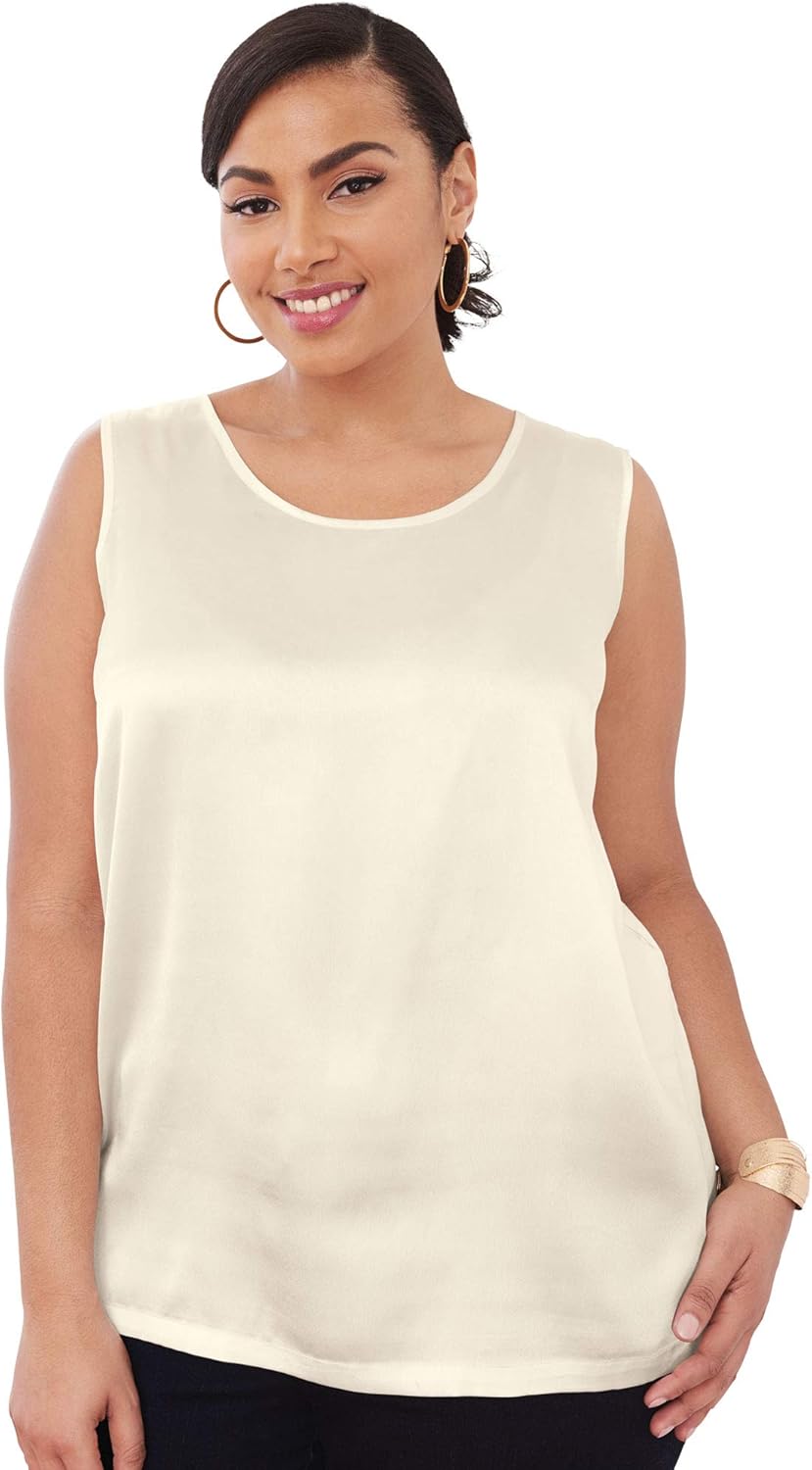 Plus size sleeveless shell tops Clearance