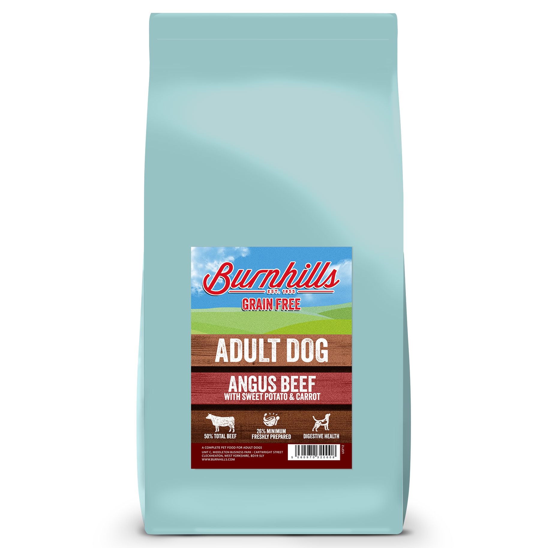 Burnhills Grain Free Angus Beef, Sweet Potato & Carrot Adult Dog Food 12Kg