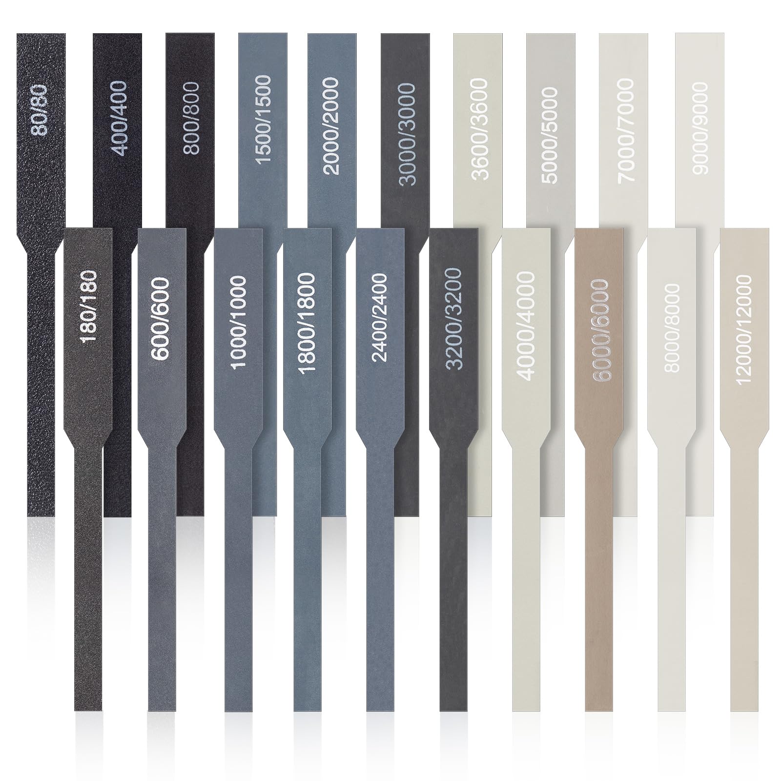 Honoson 20 Pcs Sanding Sticks for Plastic Models 3D Print Polishing Sticks Assorted Metal and Wood Sanding Tool Accessory for Model Craft Amateur Beginner (Low Grits and High Grits,Innovative Style)