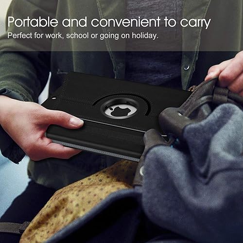 Vista 45 de Fintie - Funda giratoria para iPad de 9ª generación / 8ª generación / 7ª generación, de 10.2 pulgadas, funda giratoria en 360 grados, funda Azul