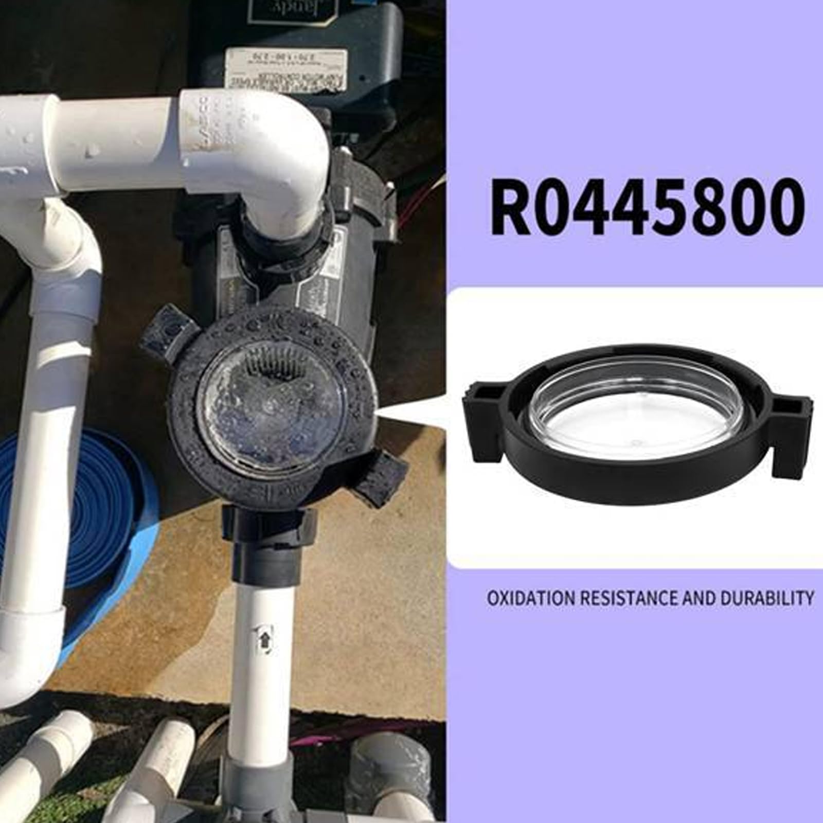 Copertura protettiva per pompa piscina R0445800, coperchio | Corpo nero, centro trasparente e design rotondo per servizio pompa piscina, manutenzione e riparazione attrezzature
