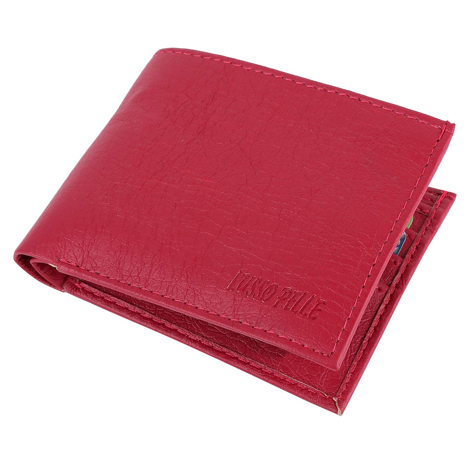 LUSSO PELLE Leatherette Clutch Wallet for Women (Pink)