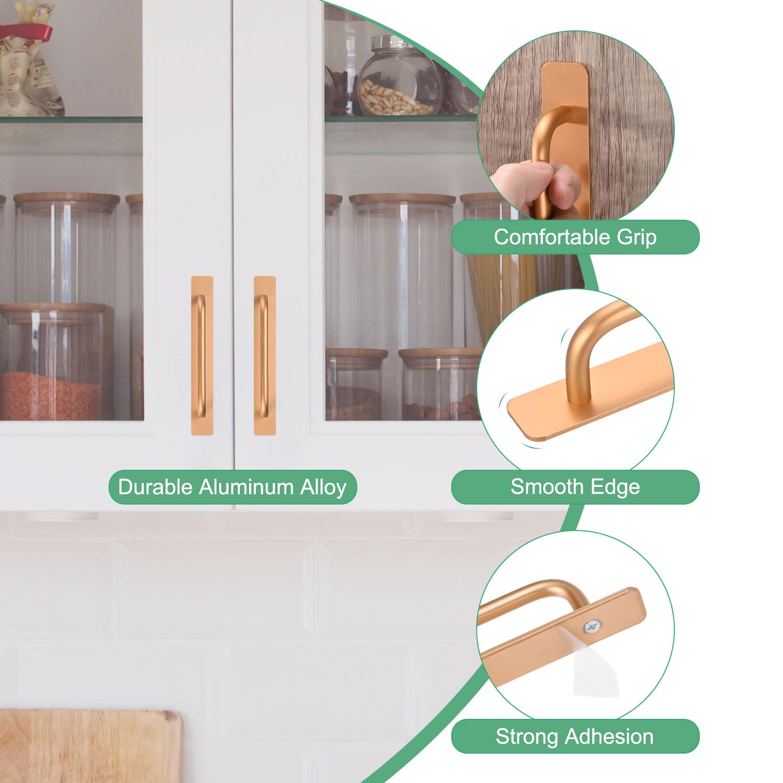 M METERXITY 2-Pack Self Stick Barn Door Handles - Image 2