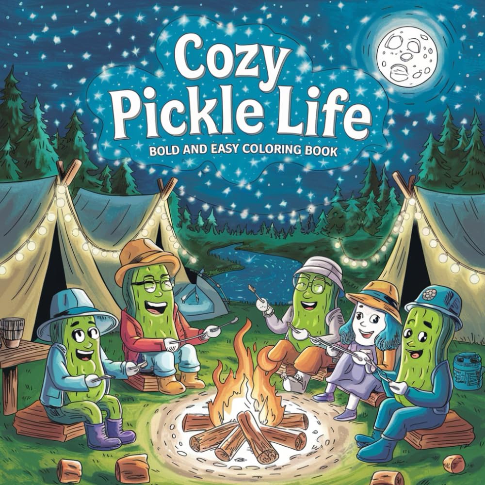 Bold And Easy Cozy Pickle Life Colouring Book: Including 120 Fun , Stress Free Pages Of Cute Pickle Moments To Colour And Enjoy