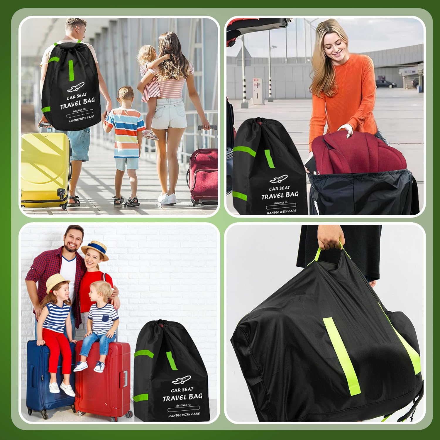 Borsa da Viaggio per Passeggino, Borsa da Viaggio per Seggiolino Auto, Borsa per Seggiolino Auto Pieghevole, Borsa da Viaggio Trasporto Passeggino, Borsa Seggiolino Auto per Aereo Viaggio